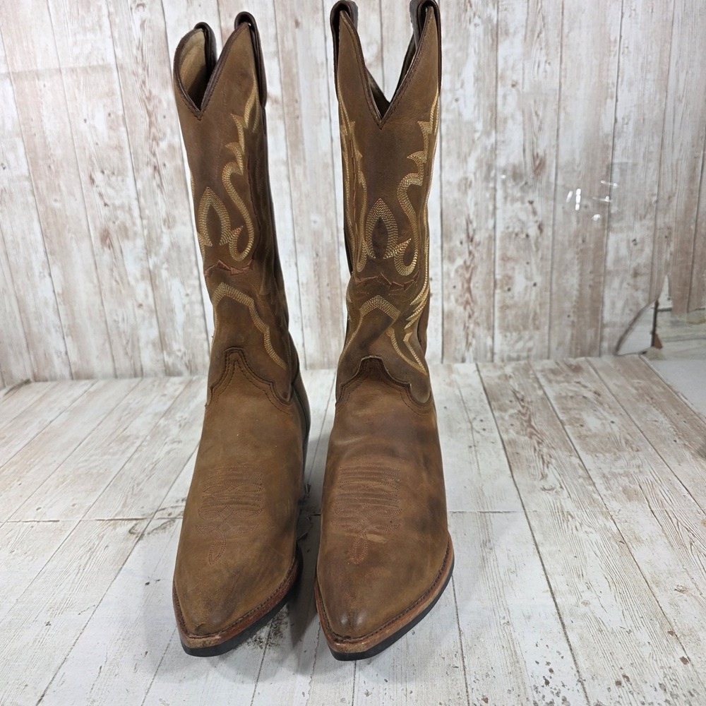 Justin L4956 Womens Brown Leather Pointed Toe Western Boots Size 6.5B - Picture 4 of 8